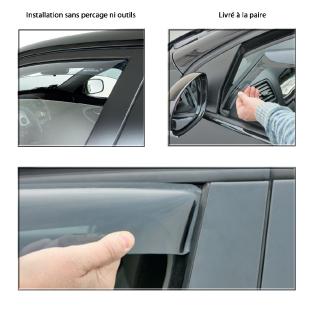 4 déflecteurs d'air pour Ford Focus 2 MK2 2007-2011,Fenêtre Latérale  Visière Déflecteur Pare-Brise pour Pare-Pluie Bouclier Ventilation