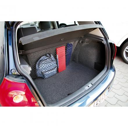 Relaxdays Filet de voiture, 80x62 cm, élastique, bagage, universel, coffre,  protection, rangement, sûr, maille, noir